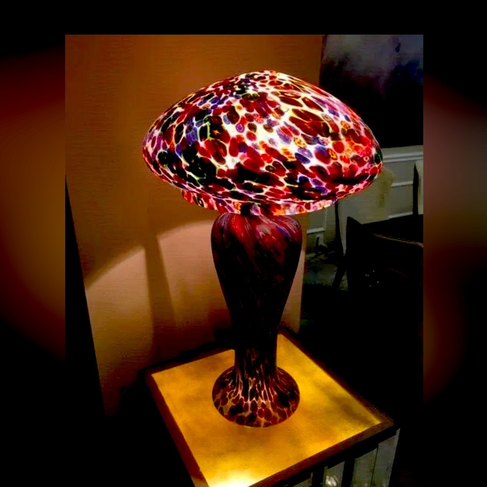 Murano Millefiori Hand blown glass lamp by Frateli Toso- Vintage - very rare